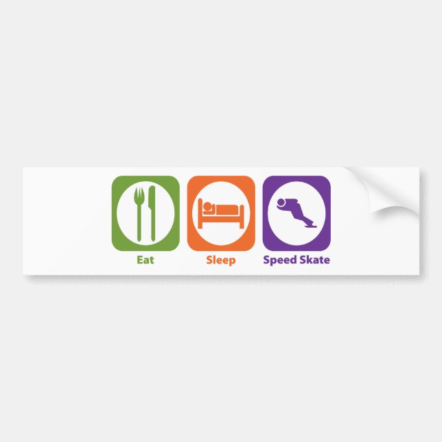 睡眠の速度のスケートを食べて下さい バンパーステッカー (正面)