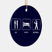 睡眠の野球のオーナメントを食べて下さい セラミックオーナメント (右)
