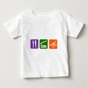 睡眠の金属探知器を食べて下さい ベビーTシャツ