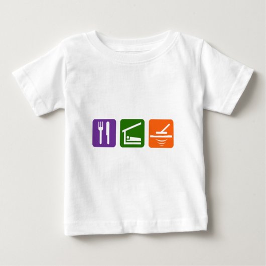 睡眠の金属探知器を食べて下さい ベビーTシャツ (正面)