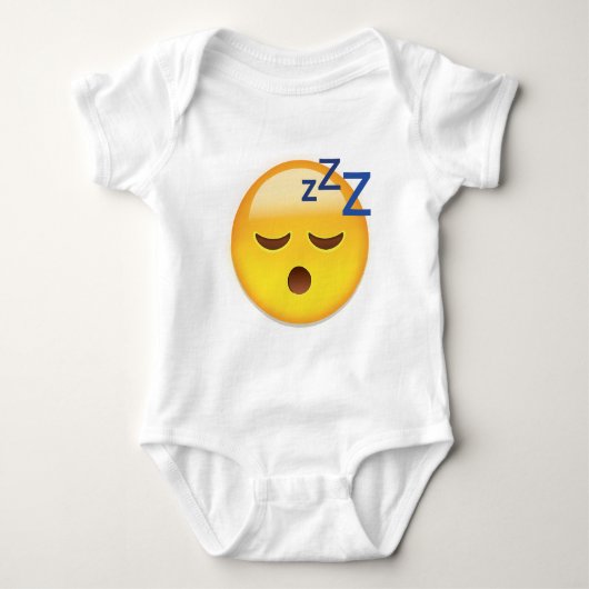 睡眠の顔Emoji ベビーボディスーツ (正面)
