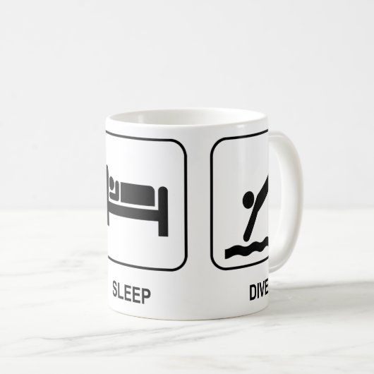 睡眠の飛び込みのマグを食べて下さい コーヒーマグカップ (正面右)