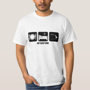睡眠の飛び込みを食べて下さい Tシャツ