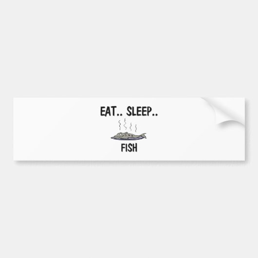 睡眠の魚を食べて下さい バンパーステッカー (正面)