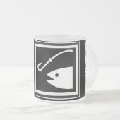 睡眠の魚を食べて下さい! フロストグラスマグカップ (正面右)