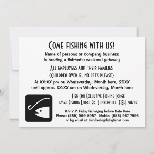 睡眠の魚を食べて下さい! 探し出しの招待されました 招待状 (裏面)