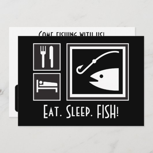 睡眠の魚を食べて下さい! 探し出しの招待されました 招待状 (正面/裏面)