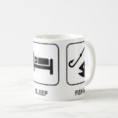 睡眠の魚釣りのマグを食べて下さい コーヒーマグカップ (正面右)