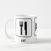 睡眠の魚釣りのマグを食べて下さい コーヒーマグカップ (左)