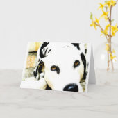 睡眠のDalmatian挨拶状 カード (黄色い花)