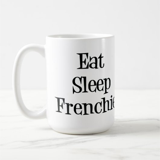 睡眠のFrenchieのマグを食べて下さい コーヒーマグカップ (左)