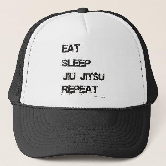 睡眠のJiu Jitsuの繰り返しを食べて下さい キャップ (正面)
