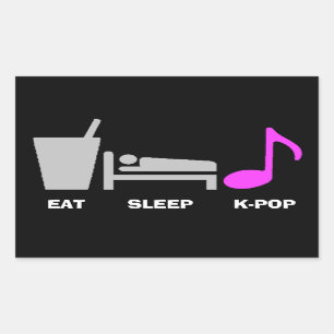 睡眠のKpopのステッカーを食べて下さい 長方形シール