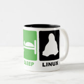 睡眠のLINUXを食べて下さい ツートーンマグカップ (正面右)