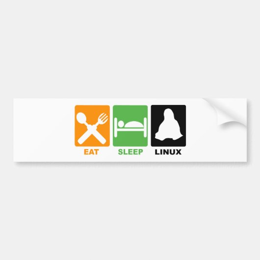 睡眠のLINUXを食べて下さい バンパーステッカー (正面)
