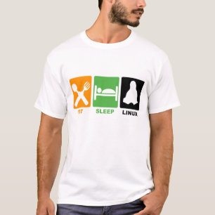 睡眠のLINUXを食べて下さい Tシャツ
