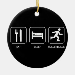 睡眠のRollerbladeのオーナメントを食べて下さい セラミックオーナメント