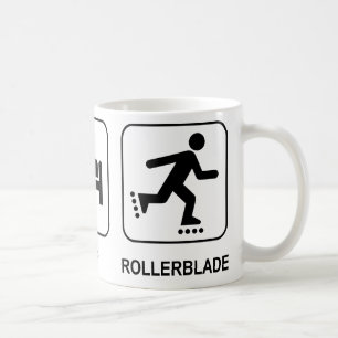 睡眠のRollerbladeのマグを食べて下さい コーヒーマグカップ
