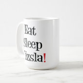 睡眠のVizslaのマグを食べて下さい コーヒーマグカップ (正面左)