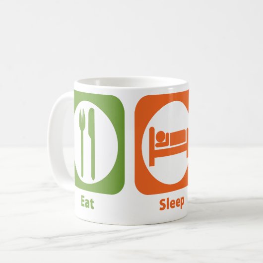 睡眠をします会計を食べて下さい コーヒーマグカップ (正面左)