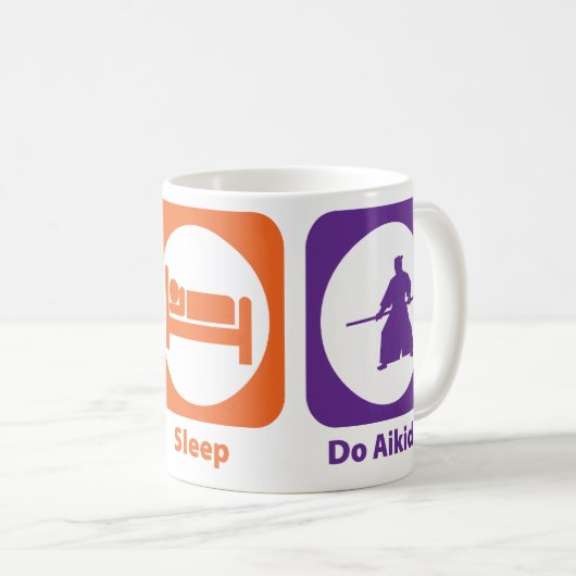 睡眠をします合気道を食べて下さい コーヒーマグカップ (正面右)