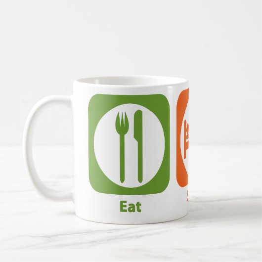 睡眠をします合気道を食べて下さい コーヒーマグカップ (左)