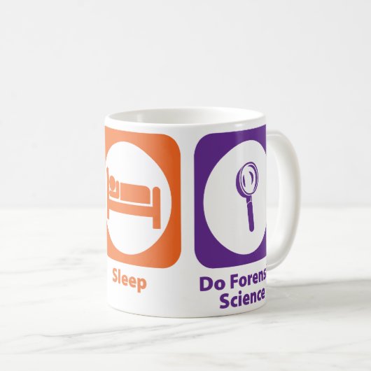 睡眠をします法医科学を食べて下さい コーヒーマグカップ (正面右)