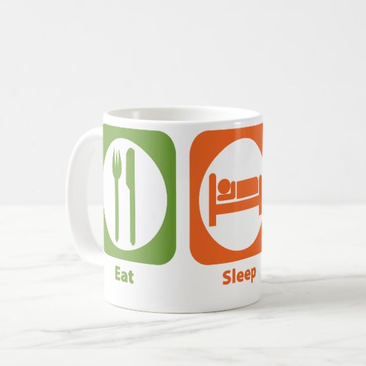 睡眠をします法医科学を食べて下さい コーヒーマグカップ (正面左)