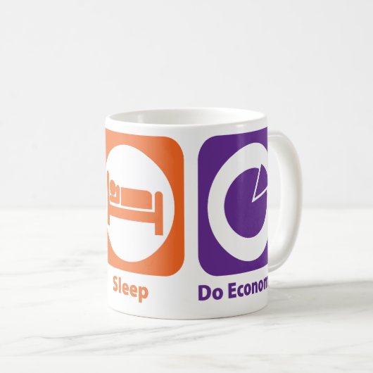 睡眠をします経済学を食べて下さい コーヒーマグカップ (正面右)