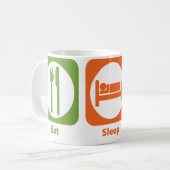 睡眠をしますTae Kwanを食べて下さい コーヒーマグカップ (正面左)