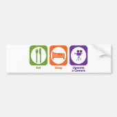 睡眠を作動させますカメラを食べて下さい バンパーステッカー (正面)