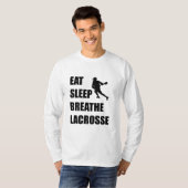 睡眠を呼吸しますラクロスを食べて下さい Tシャツ (正面フル)
