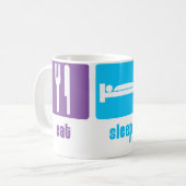 睡眠を書きますマグを食べて下さい コーヒーマグカップ (正面左)