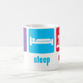 睡眠を書きますマグを食べて下さい コーヒーマグカップ (中央)