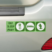 睡眠を祈ります緑を食べて下さい バンパーステッカー (車上)