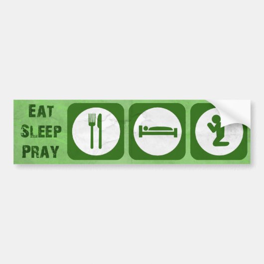 睡眠を祈ります緑を食べて下さい バンパーステッカー (正面)