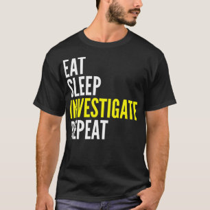 睡眠を調査します繰り返しのおもしろTシャツを食べて下さい Tシャツ