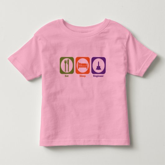 睡眠エンジニアを食べて下さい トドラーTシャツ (正面)