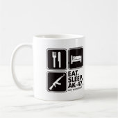 睡眠カラシニコフ自動小銃-黒--を食べて下さい コーヒーマグカップ (左)