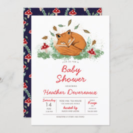 睡眠キツネベビーシャワー 招待状