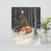 睡眠キツネ素朴クリスマスクラップブック紙 (スタンド正面)