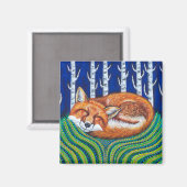 睡眠キツネ マグネット (正面/裏面)