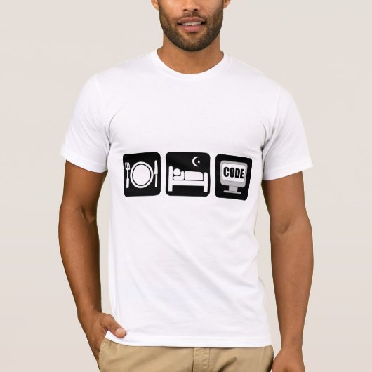 睡眠コードを食べて下さい Tシャツ (正面)