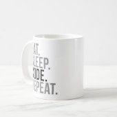 睡眠コード繰り返しを食べて下さい コーヒーマグカップ (正面左)