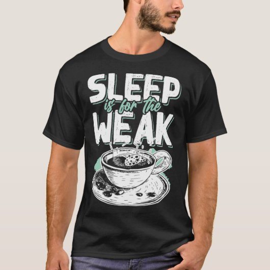 睡眠コーヒーカプチーカフェイン Tシャツ (正面)
