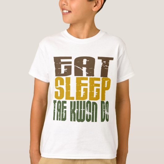 睡眠テコンドー1を食べて下さい Tシャツ (正面)