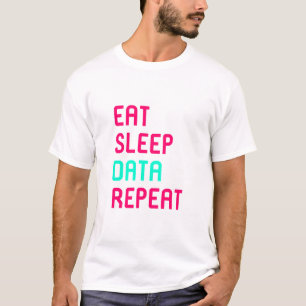 睡眠データ数学科学のギークを食べて下さい Tシャツ