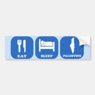 睡眠パレスチナを食べて下さい バンパーステッカー