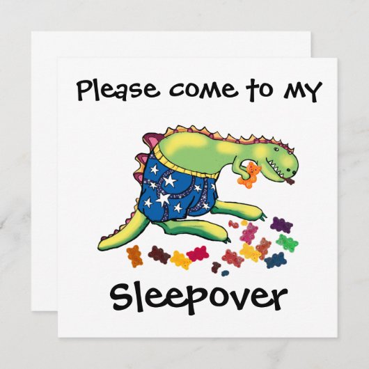 睡眠パーティー 招待状 (正面/裏面)