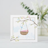 睡眠ベビーガールベビーシャワー招待状 招待状 (スタンド正面)